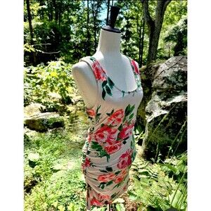 Daily Practice for Anthropologie Eureka Dress Sz M Medium, Bodycon Ruched Floral